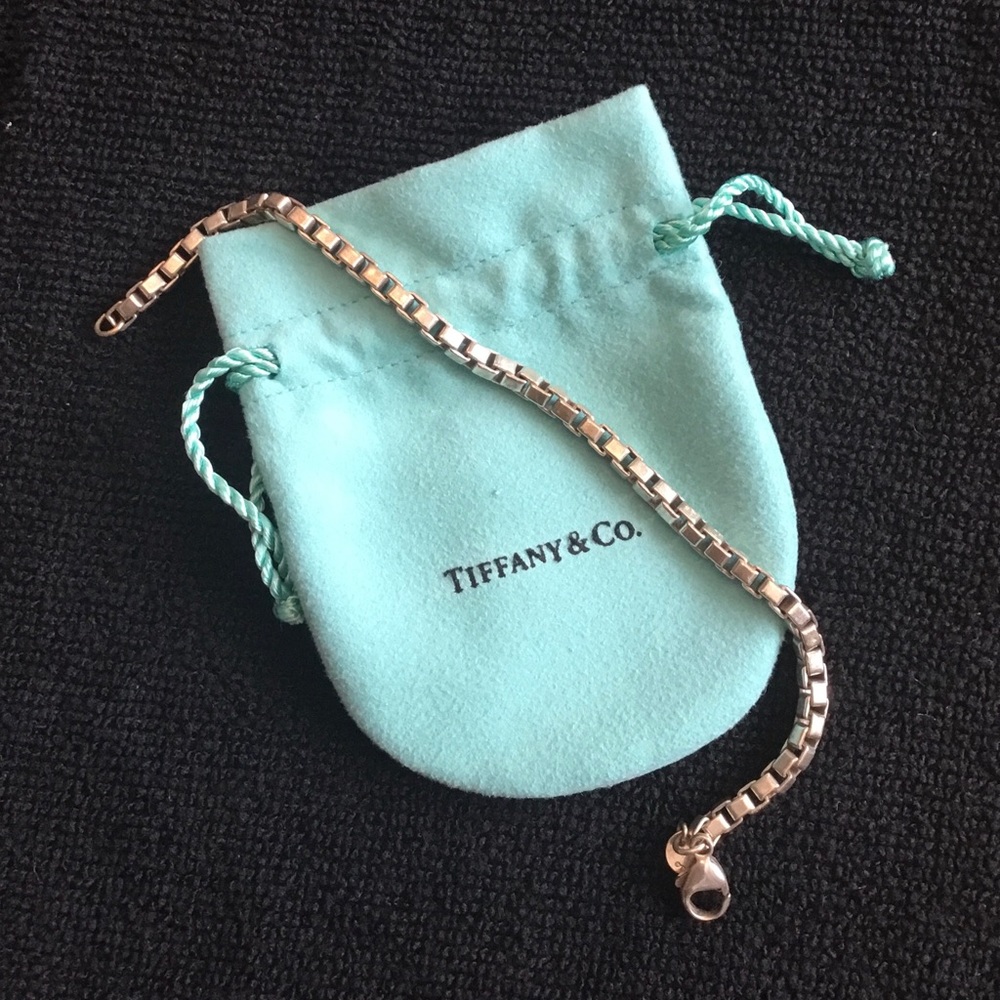 Tiffany Sterling Silver Box Chain Bracelet.